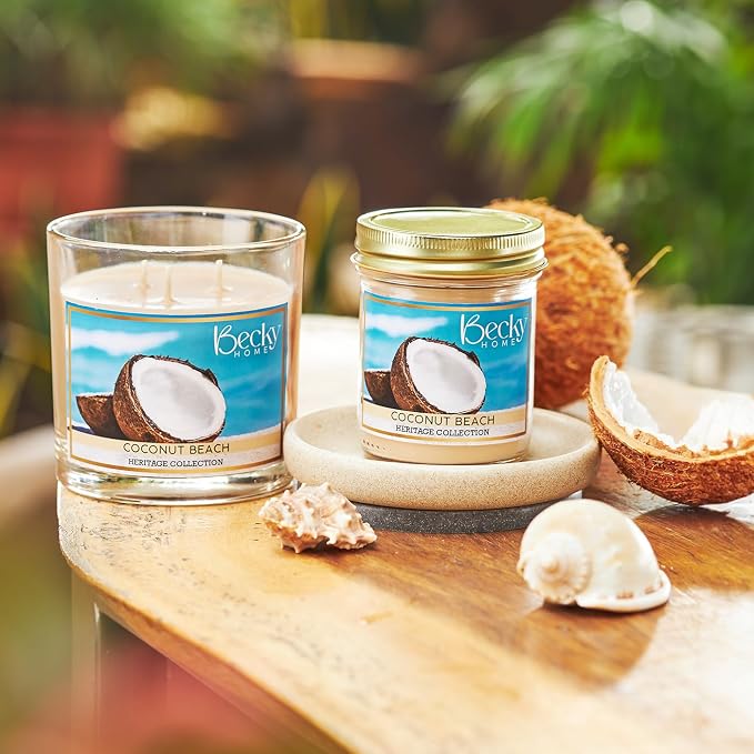 3 Wick Candle, 14.5oz Coconut Beach Candle, 3 Wick Candles Clearance, Big Candles, Three Wick Candle, 3 Wick Candle Jars
