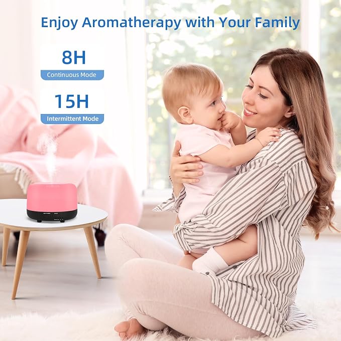 SPLITSKY 300ML Essential Oil Diffuser, Electric Ultrasonic Aromatherapy Air Humidifier vaporiser, Aroma Diffuser with Remote Control 7 LED Light Colors Waterless Auto-Off.