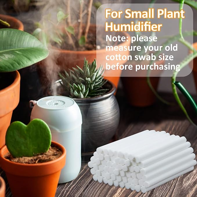 60PCS Humidifier Stick Filter Refill - 6In Humidifier Filter Sticks Air Diffuser Pure Wicks Refill Cotton Filter Stick Replacement Wicks for Small Portable Diffuser in Office Bedroom Home