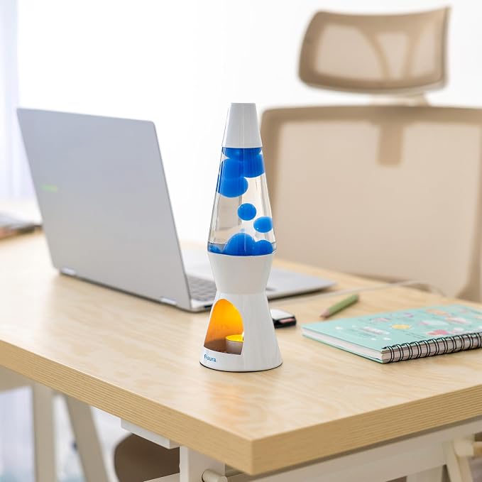 Fisura - Magma lamp with Candle for Adults Without Electricity. Candle lamp, Friendly with the Nature Lamps. Original Gift. 11.4 in x 3.3 in (Candles not Included) (Blue)