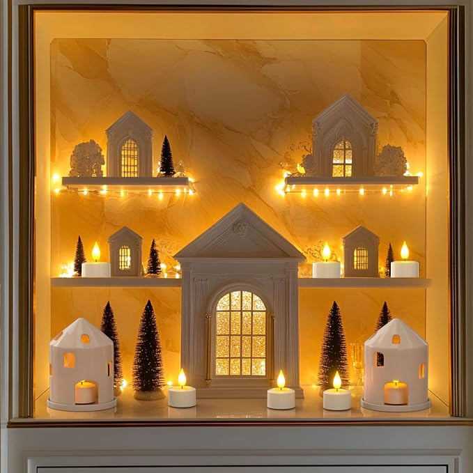 Yme Rechargeable Tea Lights with Remote Timer and Charging Base, 6 Pack LED Battery Operated Flickering Flameless Candles, Electric Tea Lights Votive Candles for Home Wedding Party Holiday Decor