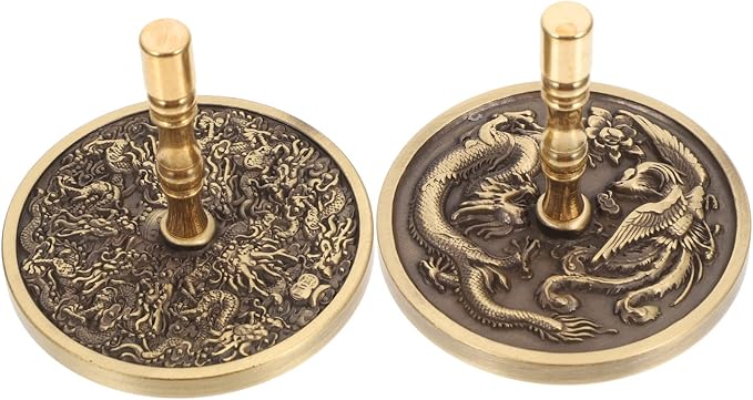 OUNONA 2Pcs Brass Incense Mold Kit for DIY Incense Making Decorative Aromatherapy Tool for Home Office Yoga Meditation Room Lightweight and Portable Design