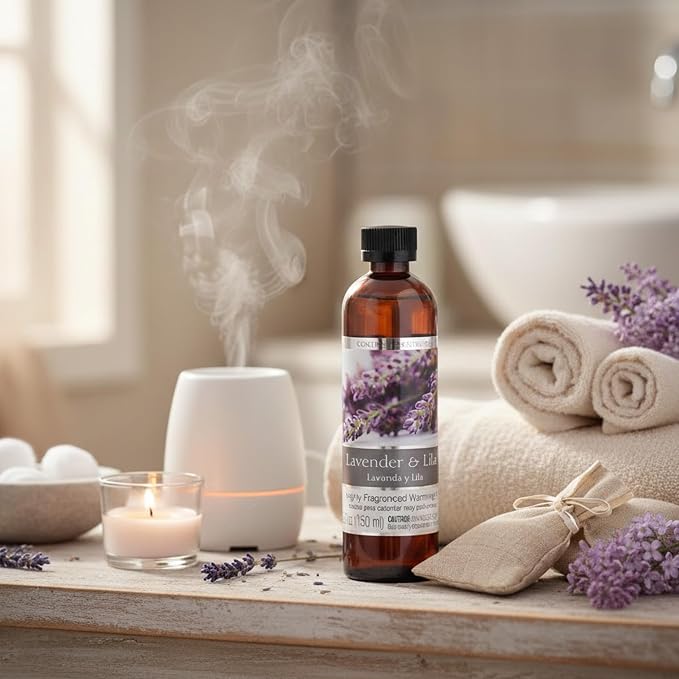 Hosley Lavender Lilac Fragrance Warming Oils, Set of 2, 5oz Each. Ideal Gift for Weddings, spa, Reiki, Meditation, Bathroom Settings.P1