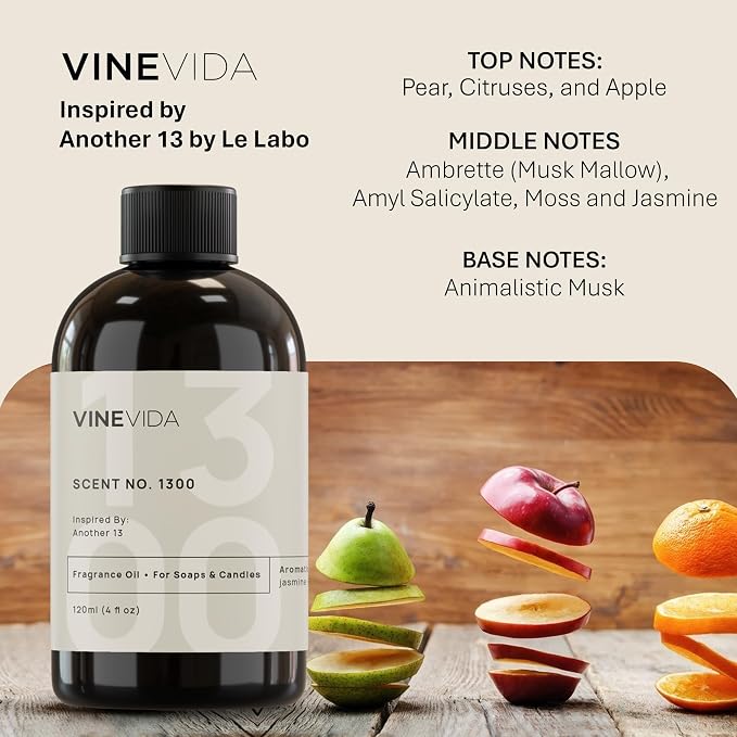 VINEVIDA [4oz] Scent No.1300 Fragrance Oil for Candle Making and Soap Making - Premium Candle Scents for Soy Candles