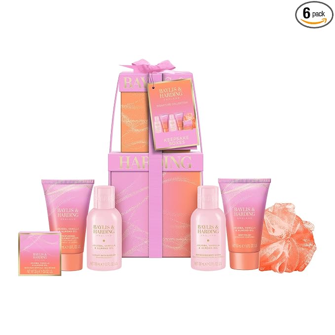Baylis & Harding Jojoba, Vanilla & Almond Oil Luxury Pamper Present Gift Set For Women - Vegan Friendly