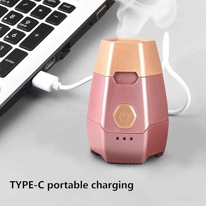 Portable Mini Incense Burner Bakhoor USB Rechargeable Aroma Diffuser Arabic Electric Incense Holder Muslim Home Decor & Car Air Freshener,Pink