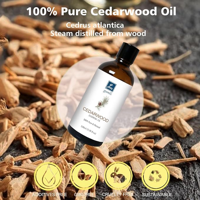 GM Gumili Cedarwood Essential Oil for Diffuser Skin Hair Holiday Home Care