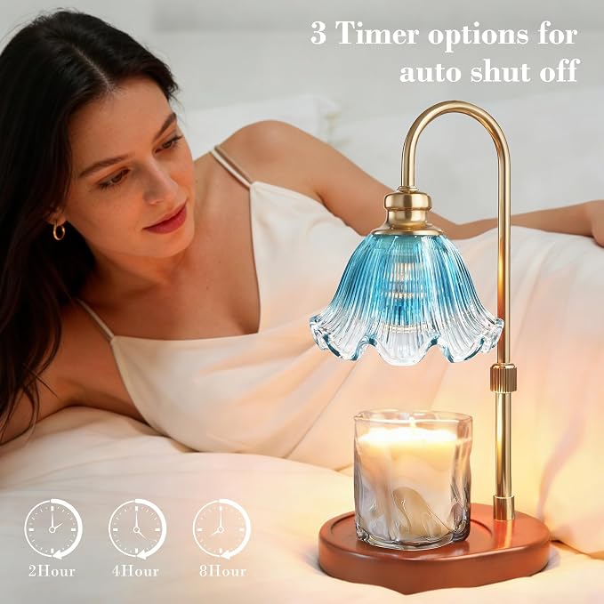 Candle Warmer Lamp with Timer, Christmas Decorations Indoor, Birthday Gifts for Women Mom, Warming Gifts for Office, Dorm, Apartment & New Home Decor