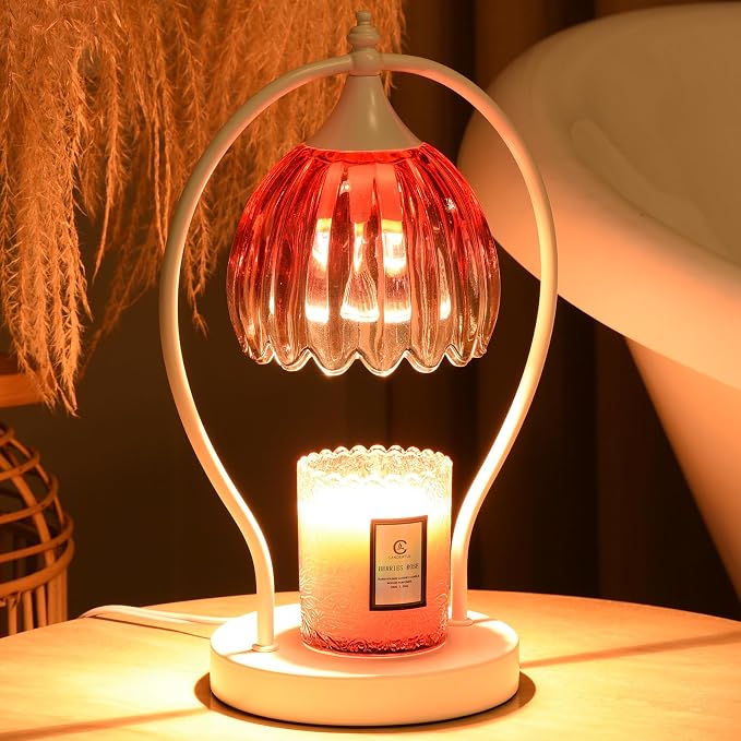 GOODBUY Candle Warmer Lamp with Timer: Dimmable Scented Candle Warmer Aromatherapy Lamp for Home Decor, Ideal Housewarming Birthday Wax Warmer Light Gift, Includes 2 Bulbs