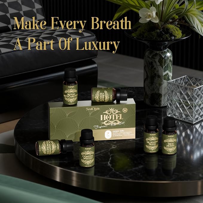Soulorigin Hotel Diffuser Oils Gift Set, Hotel Collection Fragrance Oil, Luxury Scent Essential Oils Set for Diffuser Home, Inspired by The Four Season and More Scents, Gift for Women and Men