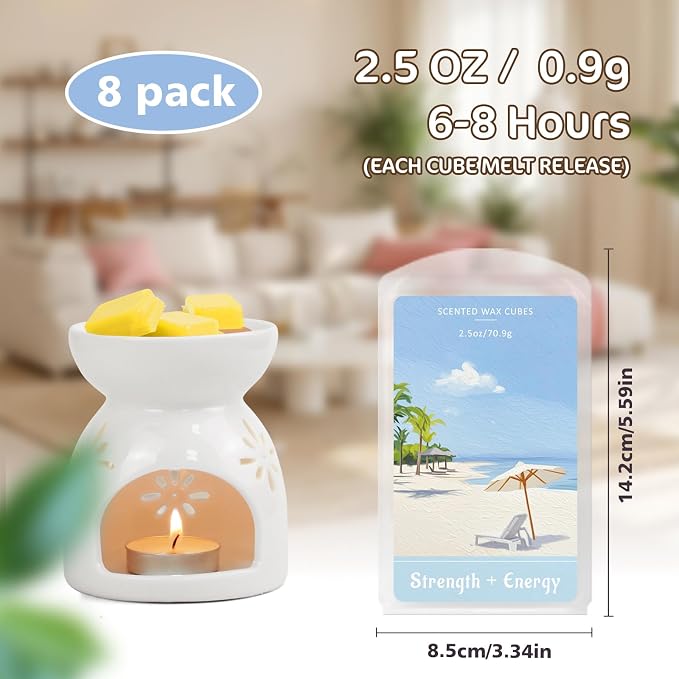 SCENTORINI Wax Melts, Soy Wax Cubes for Relax Healing, Summer Scents Wax Tarts for Warmer, Highly Scented Wax Melts Gift Set for Home Fragrance, 8 Pack