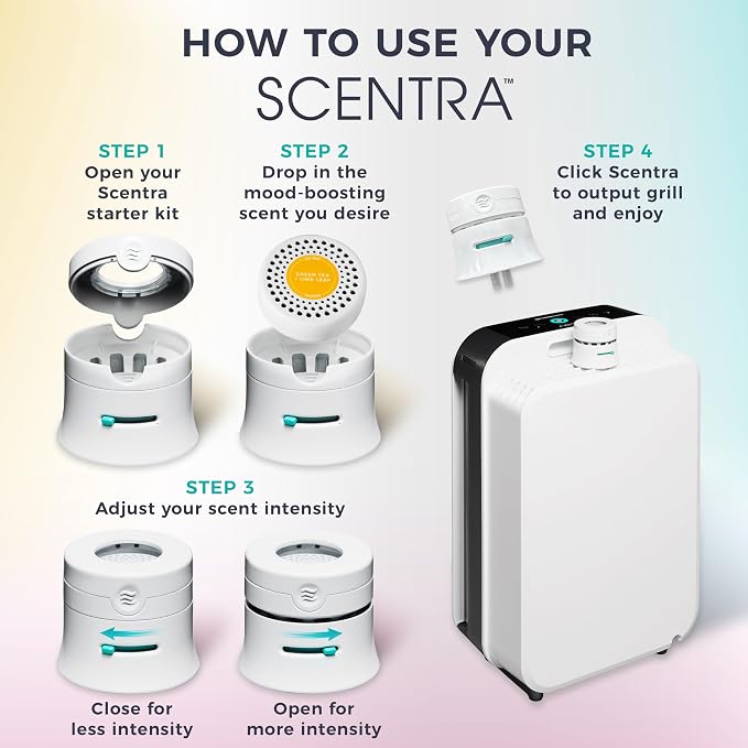 Scentra FOCUS Air Purifier Scent Refill - 3 Months Supply, for Air Purifiers - Green Tea, Bergamot & Lime, Supports Clarity & Productivity