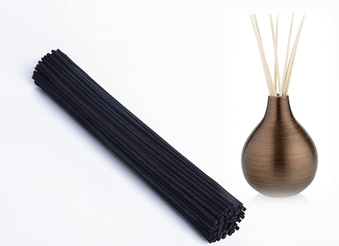 100PCS Reed Diffuser Sticks,10 Inch Natural Rattan Wood Sticks,Reed Sticks,Essential Oil Aroma Diffuser Replacement Sticks for Aroma Fragrance (Black Color)