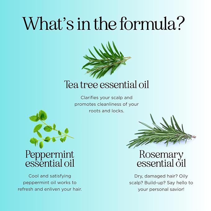 Rosemary Tea Tree Mint Shampoo - Clarifying Shampoo for Build Up and Flakes with Deep Cleansing Peppermint Oil and Tea Tree Essential Oil for Dry Scalp Treatment - Paraben & Sulfate Free (16oz)