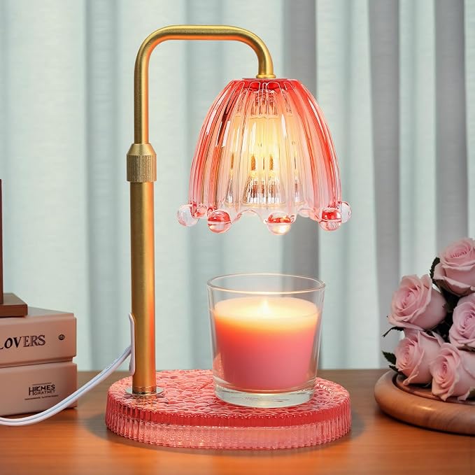 Candle Warmer Lamp with Timer - Electric Wax Melt Warmer with Adjustable Height and Dimmer for Scented Candle Wax, Home Fragrance Décor and House Warming Birthday Gifts for Women Mom