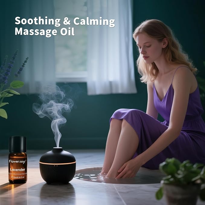 Organic Lavender Essential Oil – Calming Floral Scent, 100% Pure Natural Aromatherapy Oil for Diffuser, Skin, Hair, Sleep & Candle Making – 10ml (0.34 Fl Oz)