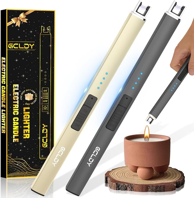 2 Pack Electric Candle Lighter, Gifts for Her/Him, USB Arc Rechargeable Windproof Long Lighter for Candle, Best Stocking Stuffers 2025, Birthday Gift for Women Men Mom Wife Sister,Gift for Sister