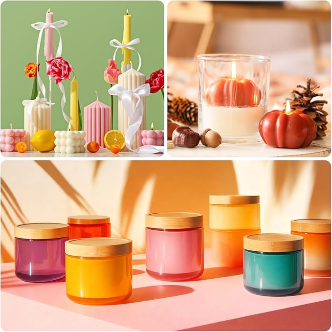 SAEUYVB Soy Wax for Candle Making,10 lbs Natural Soy Wax Pellets with 20 Color Liquid Dye,20 Cotton Wicks,Complete Candle Making Supplies for Adults- Ideal for Home Decoration & DIY Gifts