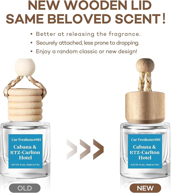 C Classy Hanging Car Air Freshener 4 Pack, Hotel Scent Essential Oil Diffuser, Long-Lasting Fragrance, Cute Glass Bottle Car Accessories for Women&Men, Made in USA