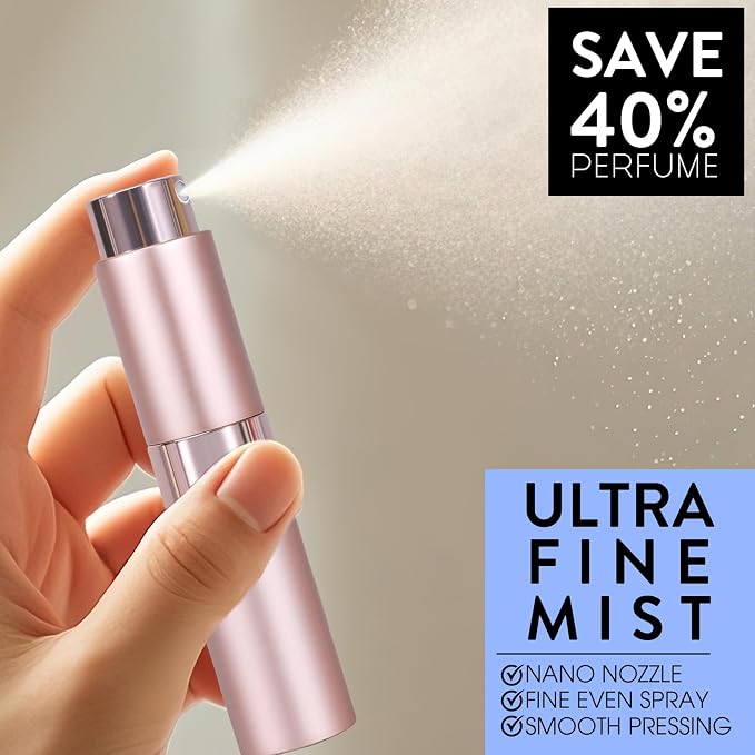 6 Pack 8ML Empty Atomizer Sprayer for Perfume Cologne Spray Bottle for Refill Portable Cologne Dispenser Mini Sprayer for Men Twist Tpye