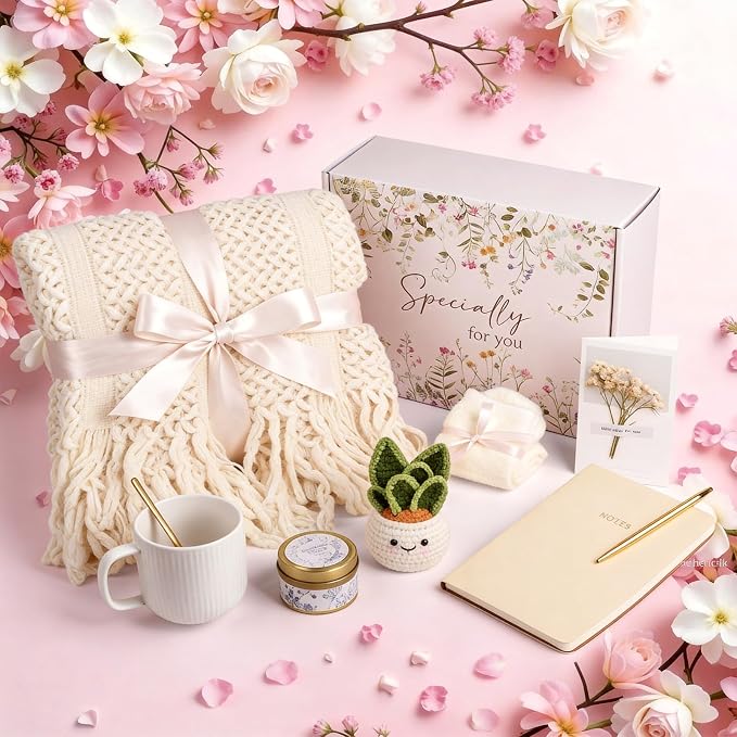 Mothers Day & Birthday Gifts for Women, Gift Baskets for Women, Self Care Gifts Care Package, Thank You, Get Well, Sympathy Inspirational Friendship Gifts Box for Mom, Grandma,Sister,Friends,Girls