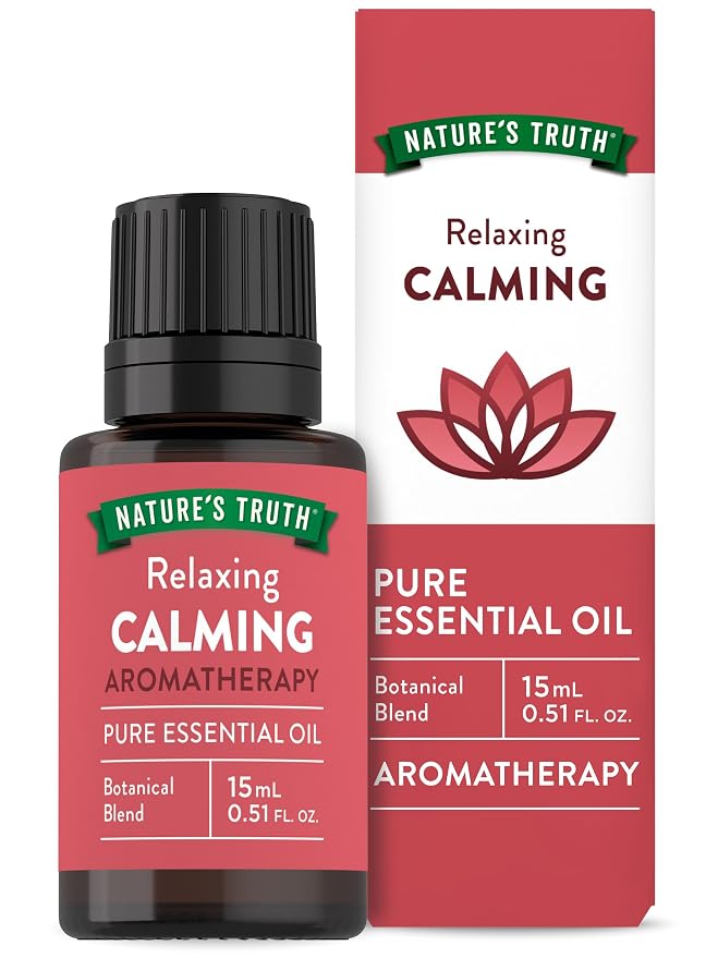 Nature's Truth Calming Pure Essential Oil | 15 mL | for Diffusers and Aromatherapy | Plant Based, Non-GMO & Gluten Free