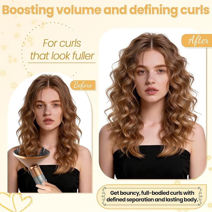 Upgraded 6IN Diffuser Attachment for Dyson Airwrap Styler HS01 HS05 HS08, Hair Diffuser Nozzle for Fast Drying and Styling Wave Curly Thick Hair