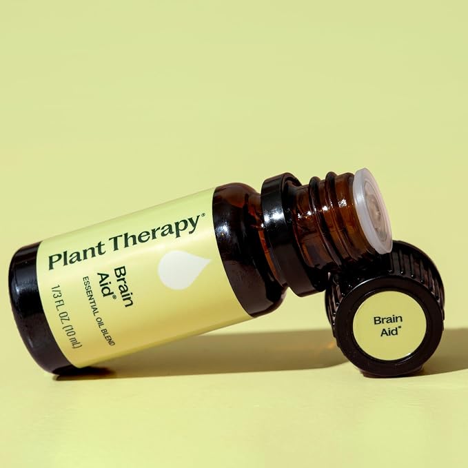 Plant Therapy Brain Aid Essential Oil Blend 10 mL (1/3 oz), 100% Pure & Undiluted, Aromatherapy for Focus, Concentration & Mental Clarity