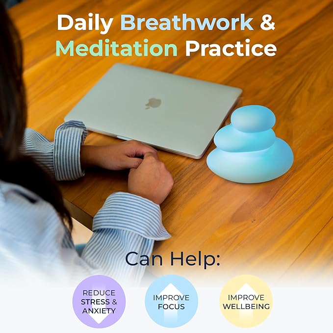 Mindsight 'Breathing Buddha' Guided Visual Meditation | 3 Modes to Slow Your Breathing & Calm Your Mind | Stress & Anxiety Relief | Wellness Gift | Adults, Kids, Classrooms | USB Rechargeable