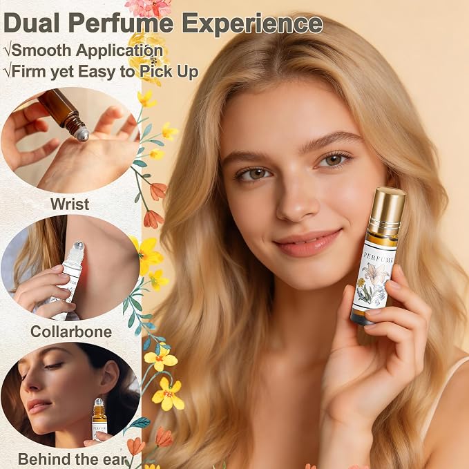 Perfume Making Kit- DIY Solid Perfume for Women, 2-in-1 Roller Perfume & Solid Cologne, Mini Perfume Set with Fragrances Bottle, Essential Oils, Perfume Travel Refillable Gift for Women, Men