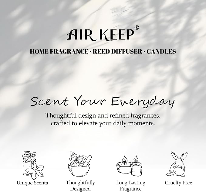 Airkeep Clean Linen Reed Diffuser Refill – 6.76 fl oz – Premium Scented Oil for Home Aromatherapy – Long-Lasting Fragrance for Reed Diffusers – Perfect for Bathroom, Bedroom & Home Decor