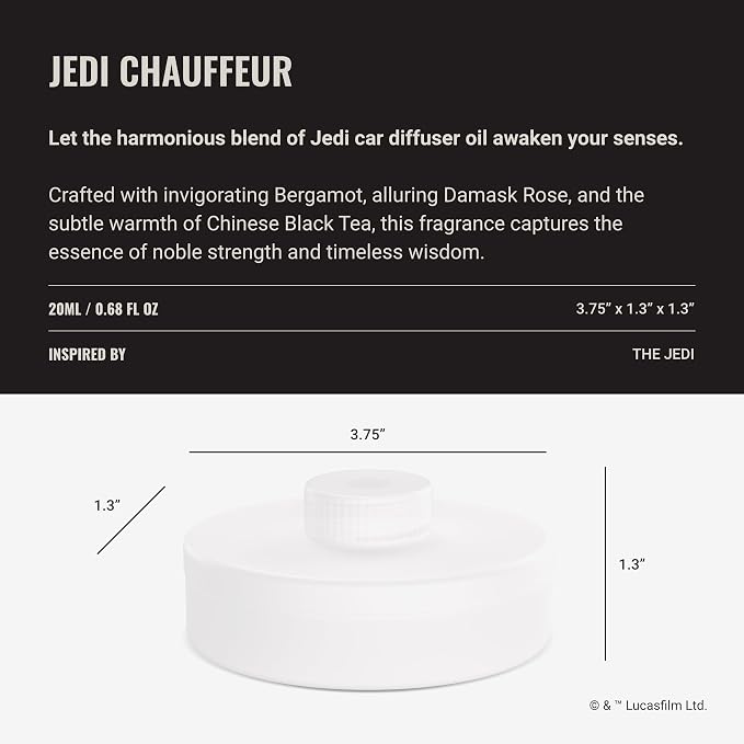 Hotel Collection - Jedi Chauffeur Car Diffuser Oil - Light Side Luxury Essential Car Diffuser Oil - Bergamot Damask Rose Chinese Black Tea - 20ml