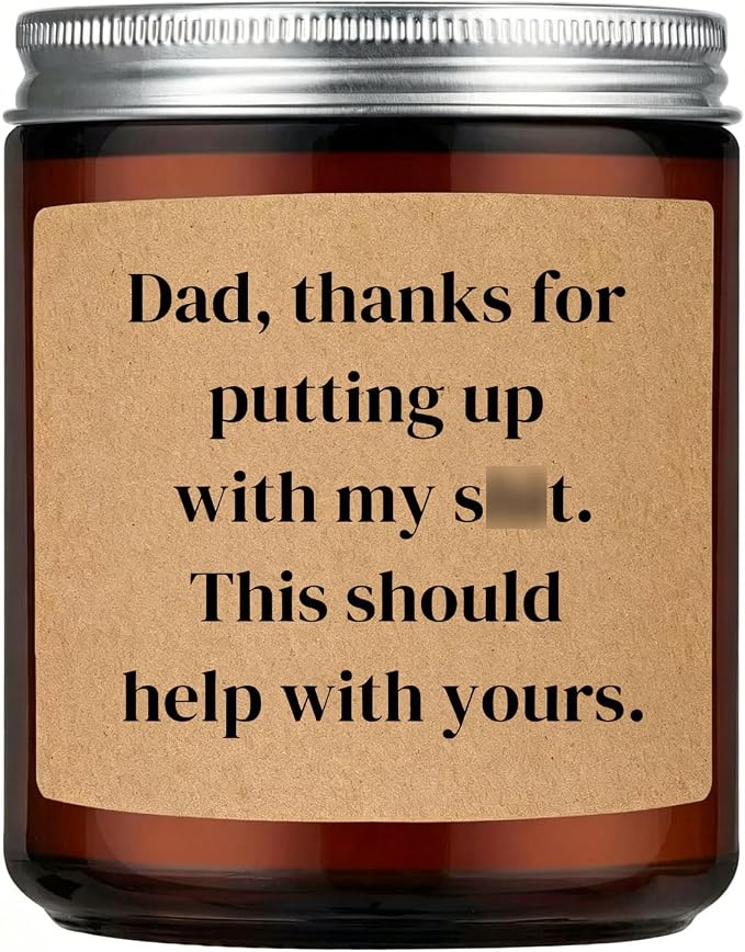 Funny Lavender Scented Soy Candle, Fathers Day Gift from Daughter & Son, Gift for Dad Papa Grandpa Stepdad Father-in-Law, Funny Birthday Christmas Retirement Gag Presents & Home Decor