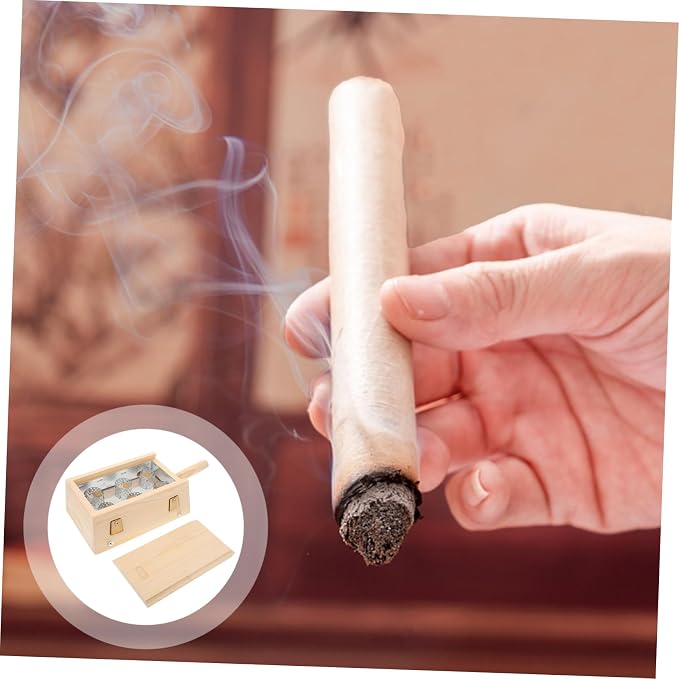 NOLITOY Wooden Moxibustion Box for Acupuncture Portable Moxibustion Kit Sticks Aromatherapy Tool