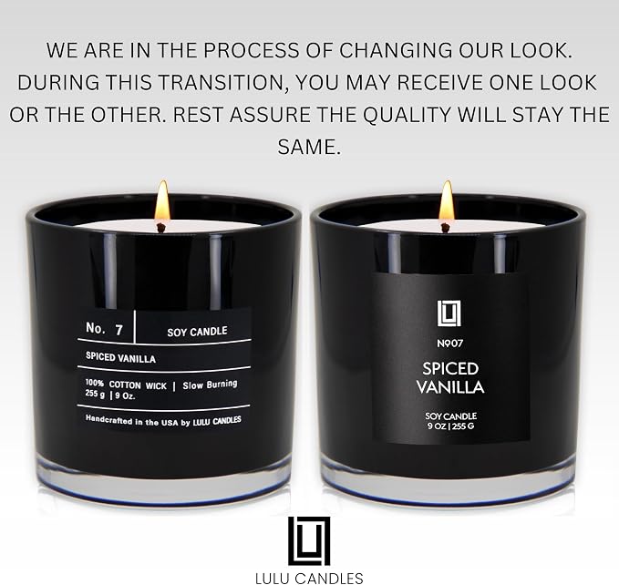 Lulu Candles | Spiced Vanilla | Luxury Scented Soy Jar Candle | Hand Poured in The USA | Highly Scented & Long Lasting (9 Oz.)
