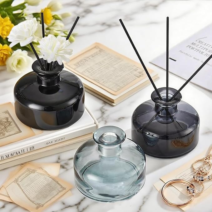 ‌200ml/6.7oz Glass Diffuser Bottle, Empty Refillable Aromatherapy Bottle, Reed Diffuser Container for Essential Oils, DIY Sticks, Home Decor & Fragrance Crafts