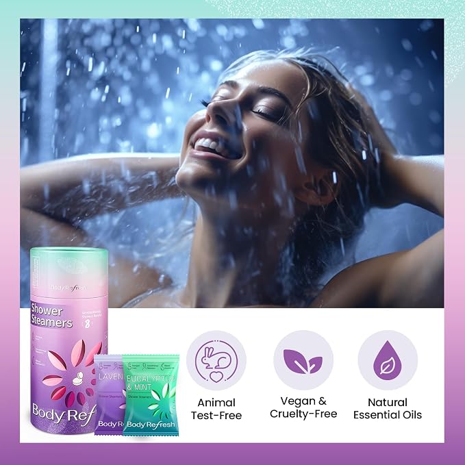 BodyRefresh Shower Steamers Aromatherapy 8 Pack - Birthday Gifts for Women, Mothers Day Gifts for Mom Wife from Daughter, Shower Bombs for Stress Relief, Spa Gifts for Women