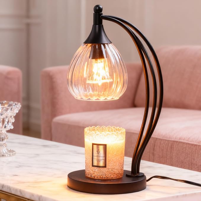 GOODBUY Candle Warmer Lamp with Timer Dimmer - Candle Lamp for Jar Candles - Birthday Gifts for Women Mom Home Decor House Warming Gifts, Lamp with 2 Bulbs