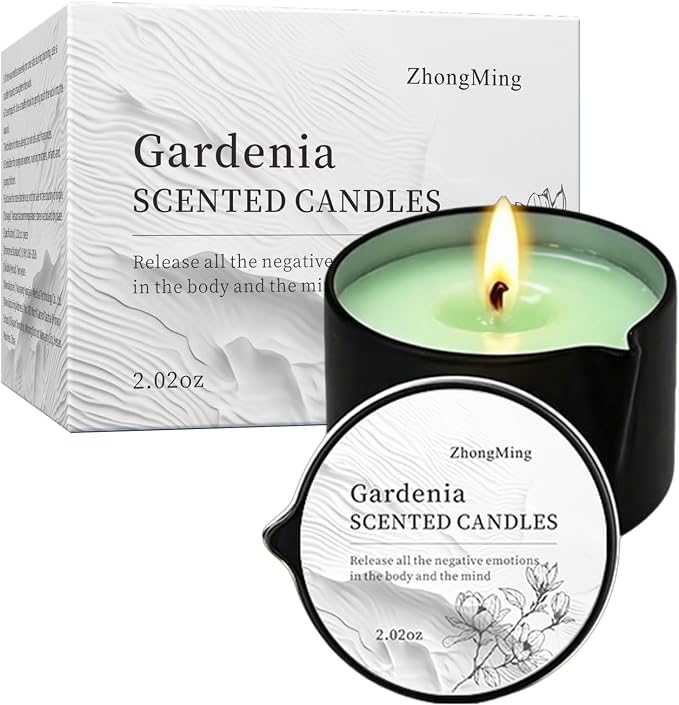 Natural Soy Wax Aromatherapy Candle for Home, Stress Relief & Relaxation, Long Lasting Fragrance Candle for Women & Men, 2.02 Oz (Gardenia)