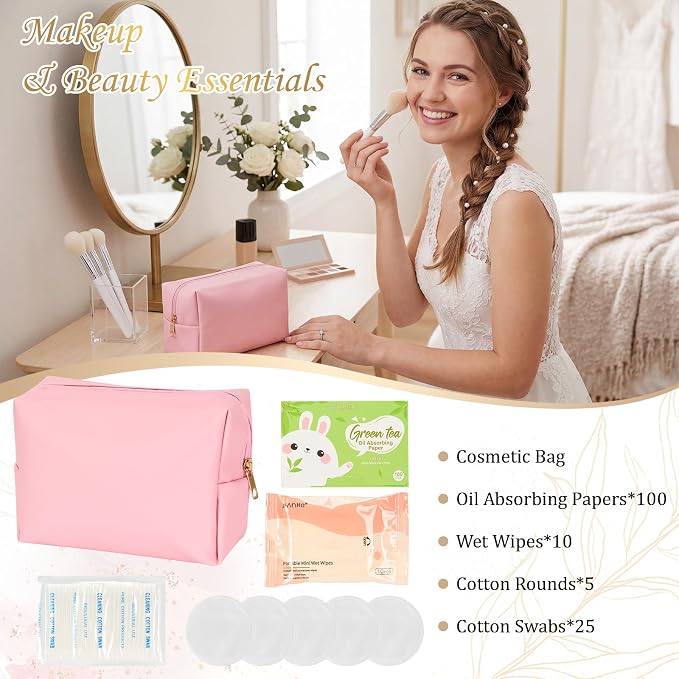 Bridal Wedding Emergency Kit Women's Wedding Emergency Kit for Bride Wedding Day Survival Set 30+ Daily Travel Essential Items with Makeup Bag