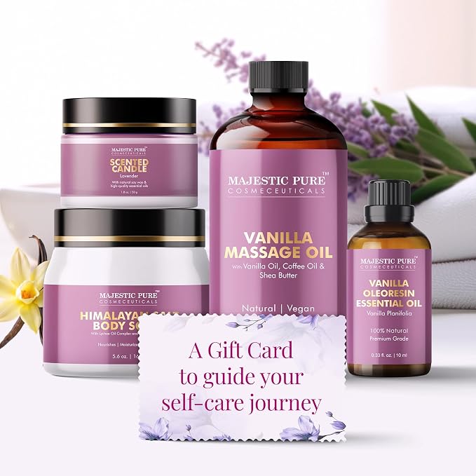 Majestic Pure Spa & Pamper Set | Gift Set of 4 | Relaxing Self-Care Essentials for Home Spa Experience