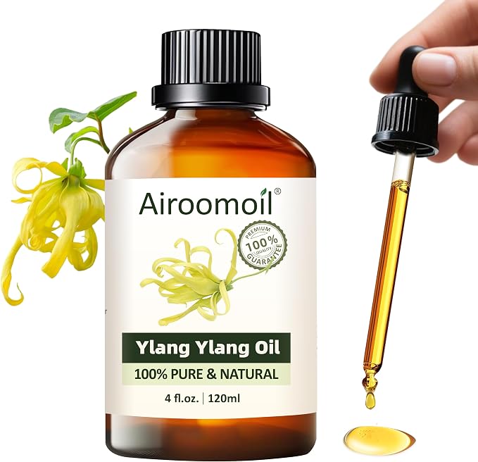 Ylang Ylang Essential Oil 4 fl oz – 100% Pure Natural Floral Aroma for Diffuser, Candle & Soap Making, Hair Care, Massage Blends – Large Size for Daily Use