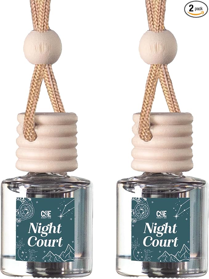 CANDECraftCo 2 Pack Bookish Scents Car Air Freshener for Essential Oils, Aromatherapy Automobile Diffuser, Gift for Her, Library, Book Lover Gift, Reading Bibliophile (Night Court)