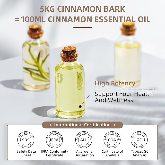 HIQILI Cinnamon Essential Oil for Candle, Spary & Diffuser - Indoor and Outdoor