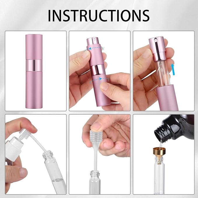 Perfume Travel Refillable Atomizer 8ML (3PCS) - Empty Cologne Spray Bottle, Portable & Leakproof Sprayer for Travel (golden, pink, red)