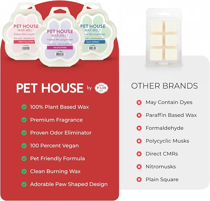 Pet House Strawberry Shortcake Spring Wax Melts - Long-Lasting Plant Based/Soy Scented Wax Melts for Pet Odor Pack of 2