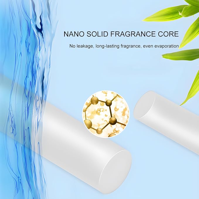2 PCS Car Air Freshener Diffuser Vent Clips, Refillable Cylindrical Oil Diffuser Clip with 12 Unscented Refill Sticks, Essential Vent Air Freshener Interior Decor for Women Men (Golden)
