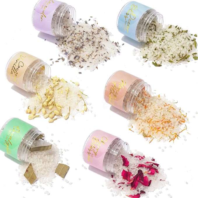 Luxurious Mothers Day Gifts for Women15-Piece Floral 6 x 150g Bath Salt & 6 x 100g Bath Bomb Gift Set for Christmas Gifts, Bath & Body Gift Set for Women, Self Care Kit Elegant Box | Birthday Gift