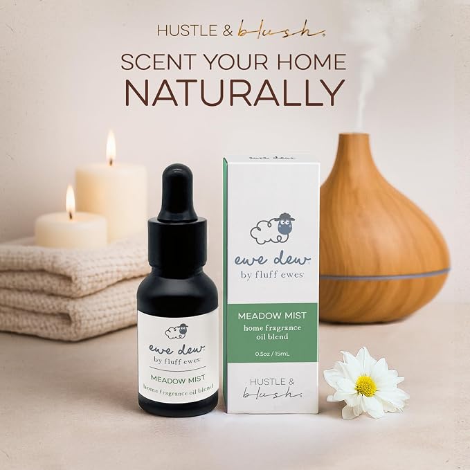Hustle & Blush Essential Oil for Dryer Balls, 15ml Meadow Mist, Natural Laundry Fragrance, Long-Lasting Fresh Scent, Wool Dryer Balls Ideal for Diffusers, Candle Making, Multi-Use for Home & DIY