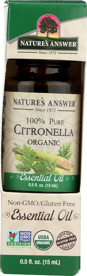 Nature's Answer Pure Organic Essential Oil Citronella, 0.5 Oz